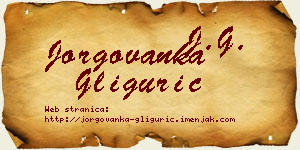 Jorgovanka Gligurić vizit kartica